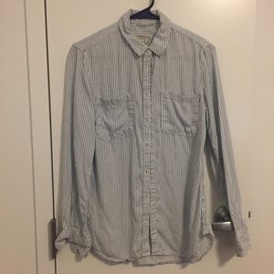 Merona Blue/White Striped Button Down